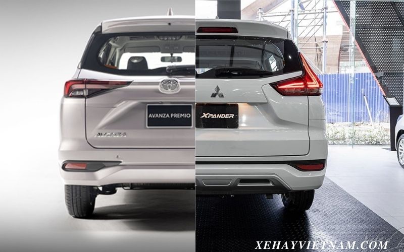 So sánh Avanza và Xpander - thiết kế đuôi xe