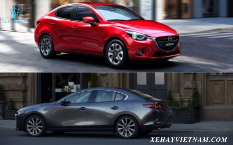 So sánh Mazda 2 và Mazda 3 - ngoại thất 