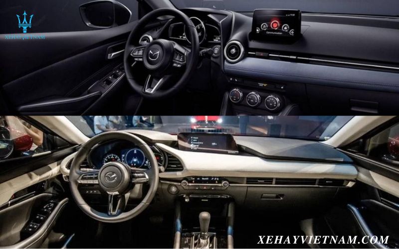 So sánh Mazda 2 và Mazda 3 - thiết kế nội thất
