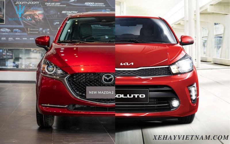 So sánh Mazda 2 và Soluto - thiết kế đầu xe
