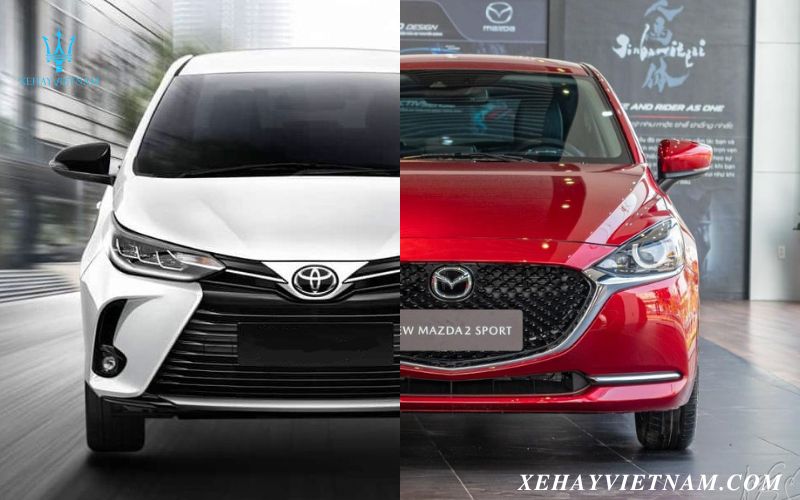 So sánh Mazda 2 và Toyota Vios - thiết kế đầu xe
