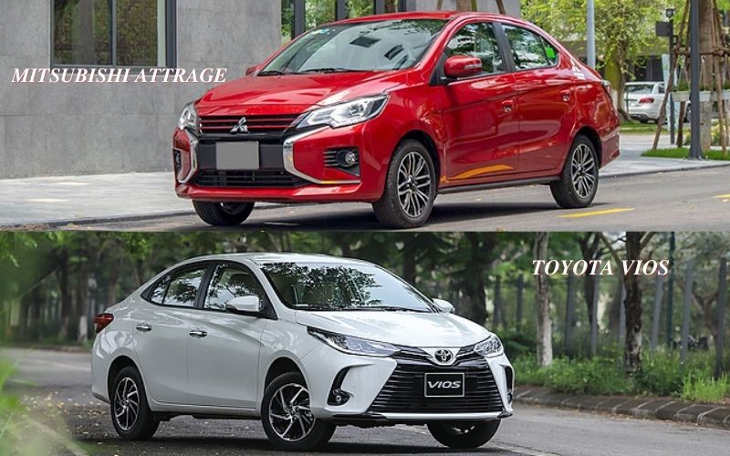 So sánh Mitsubishi Attrage và Toyota Vios - ngoại thất