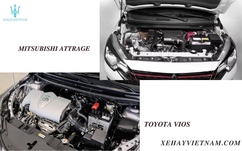So sánh Mitsubishi Attrage và Toyota Vios - động cơ