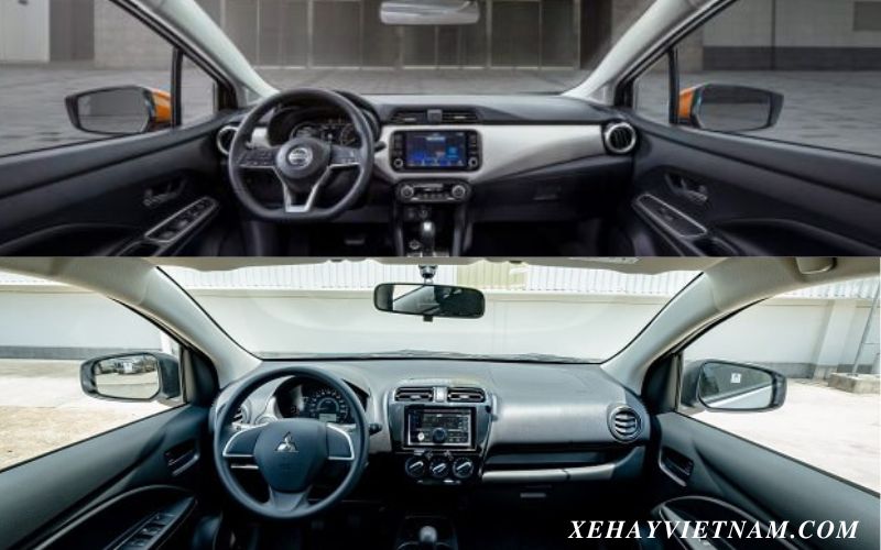 So sánh Nissan Almera và Attrage - thiết kế nội thất