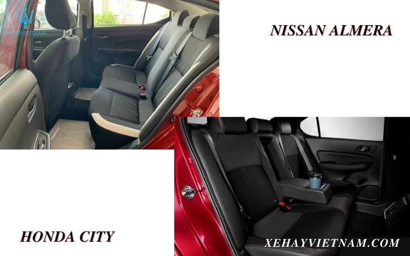 So sánh khoang hành khách Nissan Almera và Honda City 