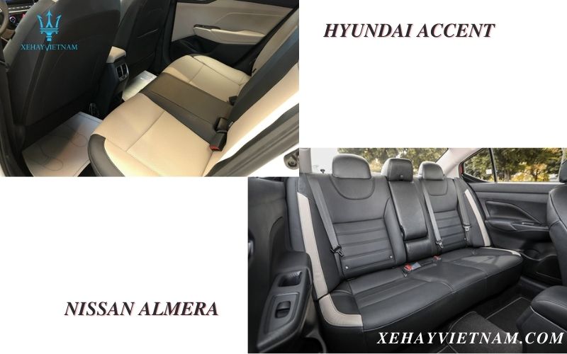 So sánh Nissan Almera và Hyundai Accent - ghế ngồi