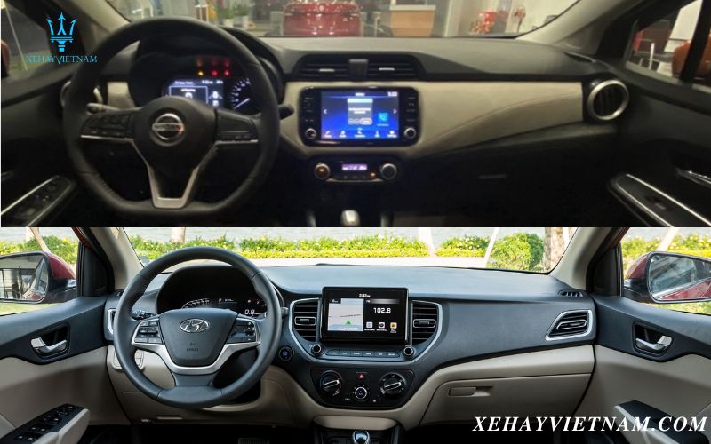 So sánh Nissan Almera và Hyundai Accent - nội thất