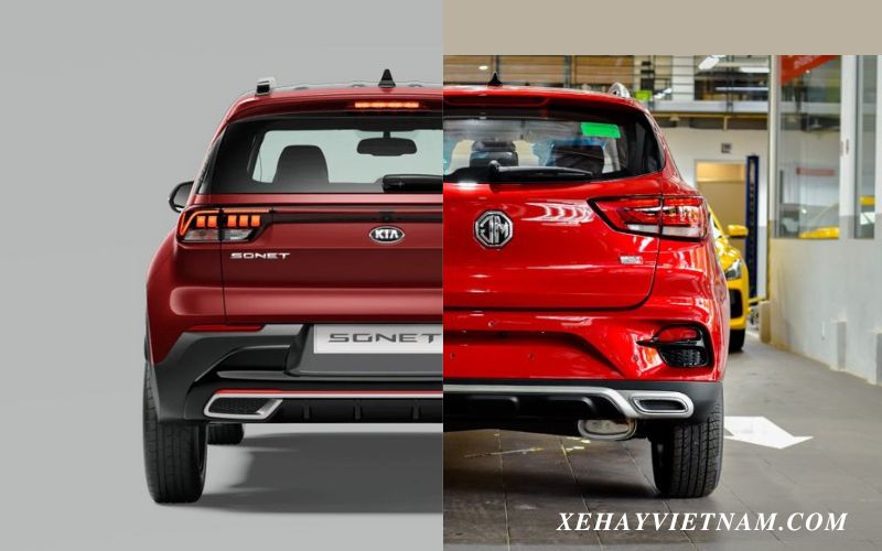 So sánh Sonet và MG ZS - thiết kế đuôi xe