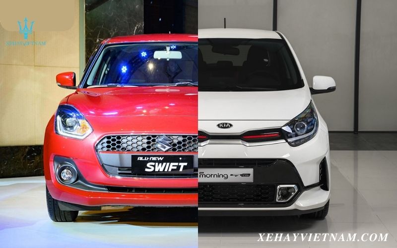 So sánh Swift và Morning - Thiết kế đầu xe
