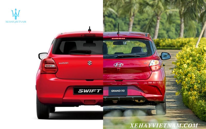 So sánh Swift và i10 - thiết kế đuôi xe
