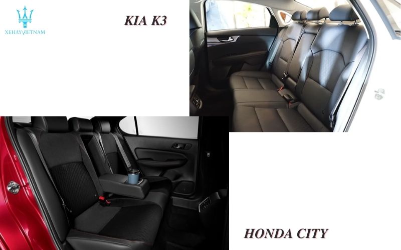 So sánh hàng ghế ngồi của Kia K3 và Honda City