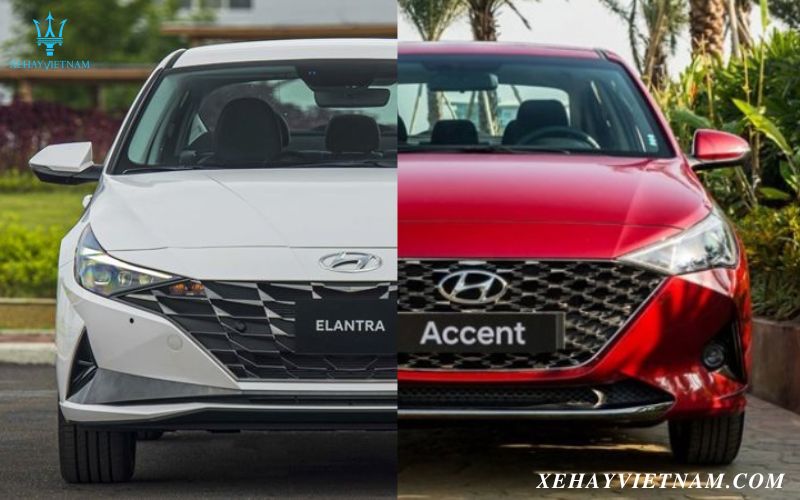 So sánh Hyundai Elantra và Hyundai Accent - ngoại thất xe