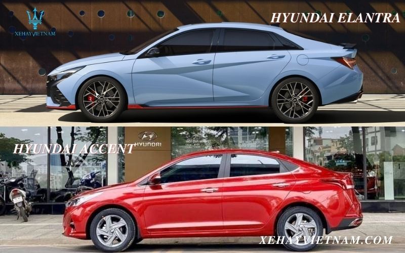So sánh Hyundai Elantra và Hyundai Accent - Thân xe 