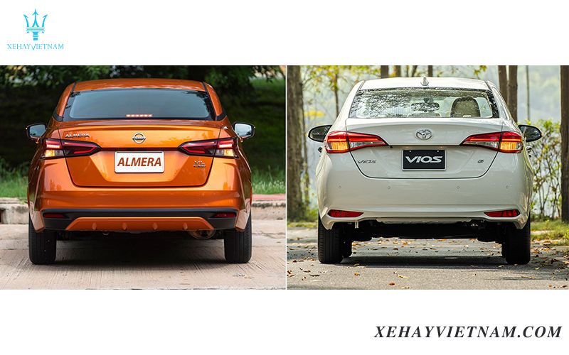 So sánh Nissan Almera và Vios - ngoại thất