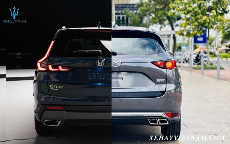 So sánh Honda CRV và Mazda CX5 - Thiết kế đuôi xe