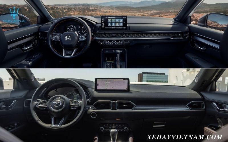 So sánh Honda CRV và Mazda CX5 - nội thất