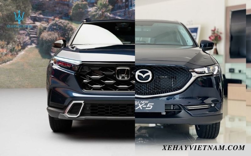 So sánh Honda CRV và Mazda CX5 - thiết kế đầu xe