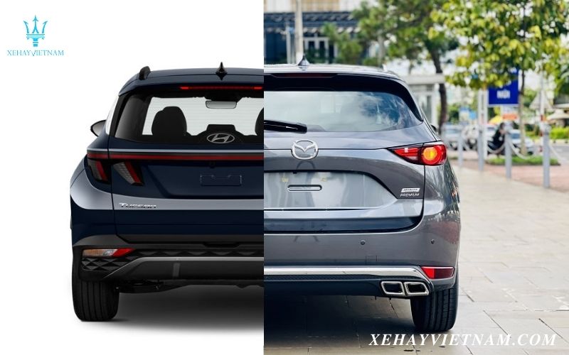 So sánh Hyundai Tucson và Mazda CX5 - Thiết kế đuôi xe