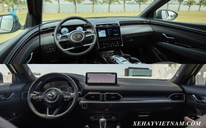 So sánh Hyundai Tucson và Mazda CX5 - nội thất