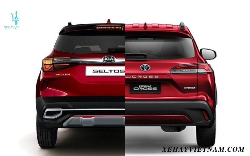So sánh KIA Seltos và Toyota Cross - Thiết kế đuôi xe