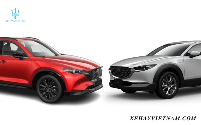 So sánh Mazda CX5 và Mazda CX30 - thiết kế đầu xe