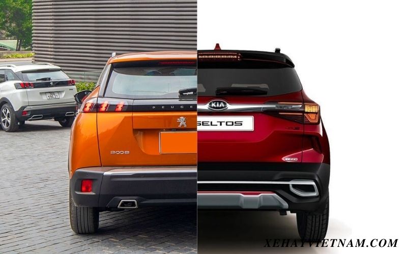 So sánh Peugeot 2008 và Kia Seltos - Thiết kế đuôi xe