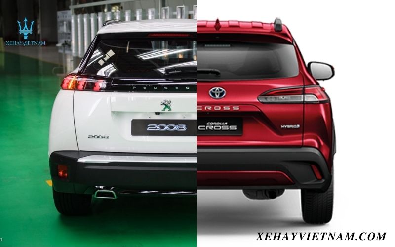 So sánh Peugeot 2008 và Toyota Cross - Thiết kế đuôi xe