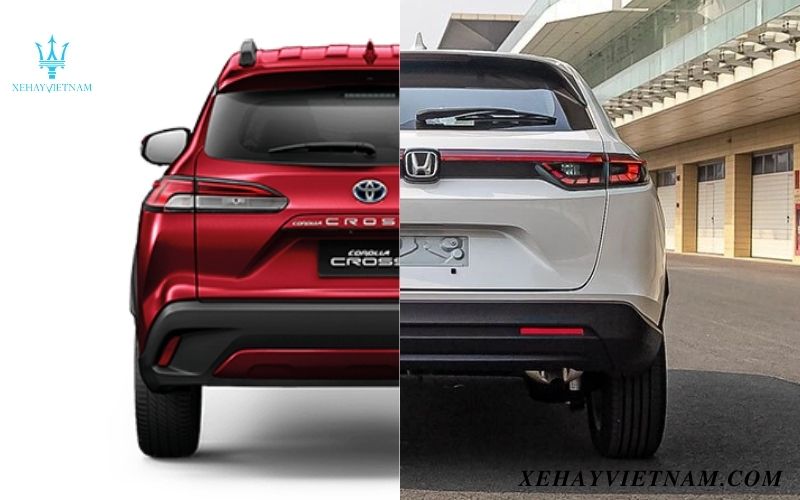 So sánh Toyota Cross và Honda HRV - Thiết kế đuôi xe
