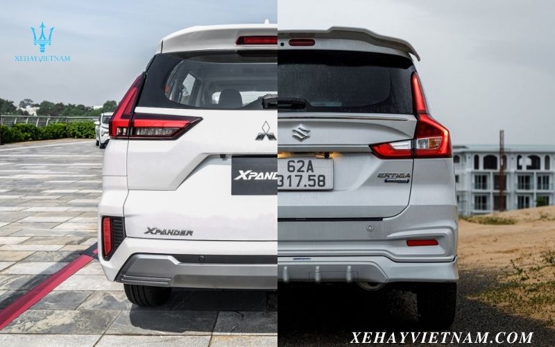 So sánh Xpander và Ertiga - thiết kế đuôi xe