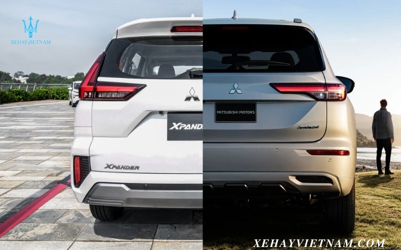 So sánh Xpander và Outlander - thiết kế đuôi xe