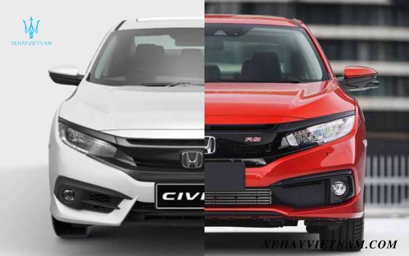 So sánh Civic G và RS - thiết kế đầu xe