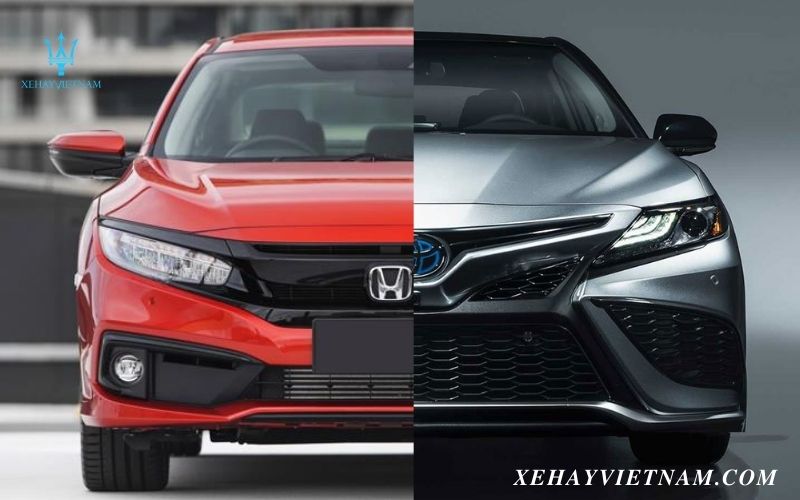 So sánh Honda Civic và Camry - thiết kế đầu xe