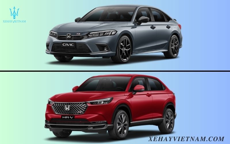 So sánh Honda Civic và HRV - ngoại thất xe