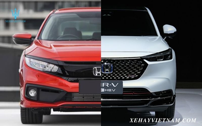 So sánh Honda Civic và HRV - thiết kế đầu xe