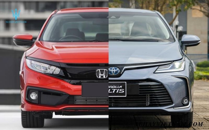 So sánh Honda Civic và Toyota Altis - thiết kế đầu xe