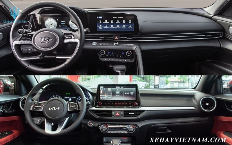 So sánh Hyundai Elantra và K3 - nội thất