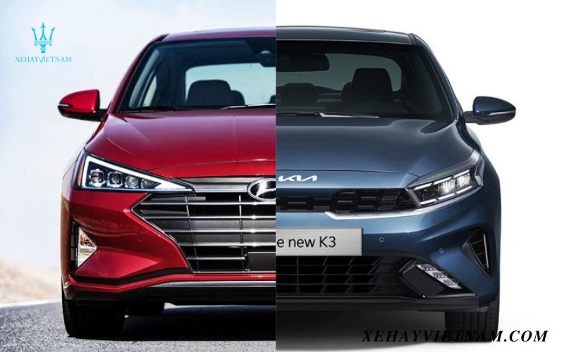 So sánh Hyundai Elantra và K3 - thiết kế đầu xe