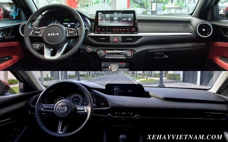 So sánh Kia K3 và Mazda 3 - nội thất