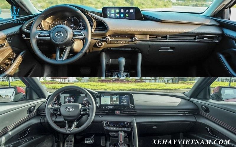 So sánh Mazda 3 và Elantra - nội thất
