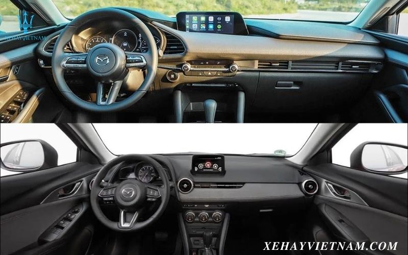 So sánh Mazda 3 và Mazda CX3 - nội thất