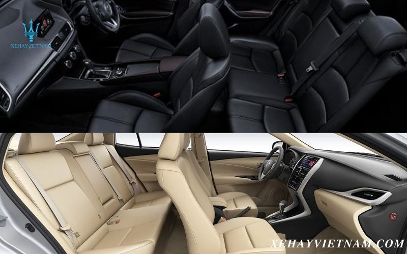 So sánh Mazda 3 và Vios - ghế ngồi