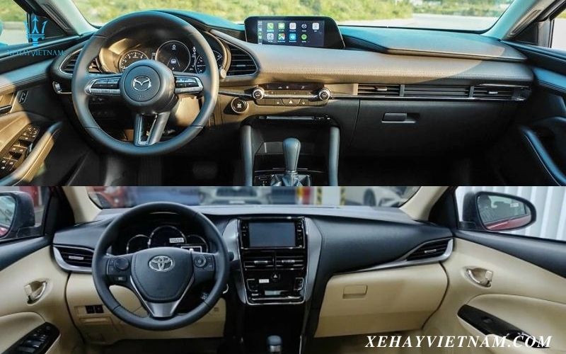 So sánh Mazda 3 và Vios - nội thất