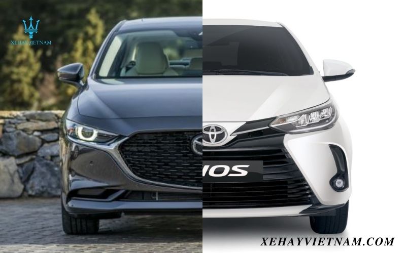 So sánh Mazda 3 và Vios - thiết kế đầu xe