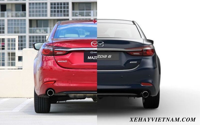 So sánh Mazda 6 2.0 và 2.0 Premium - Thiết kế đuôi xe