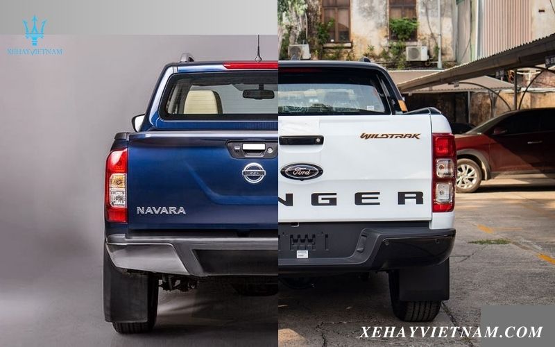 So sánh Navara và Ranger - Thiết kế đuôi xe