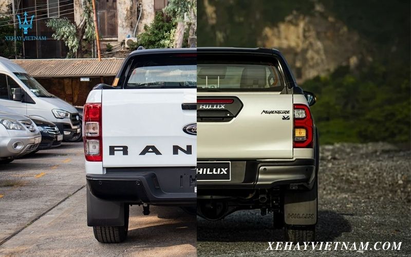 So sánh Ranger và Hilux - Thiết kế đuôi xe