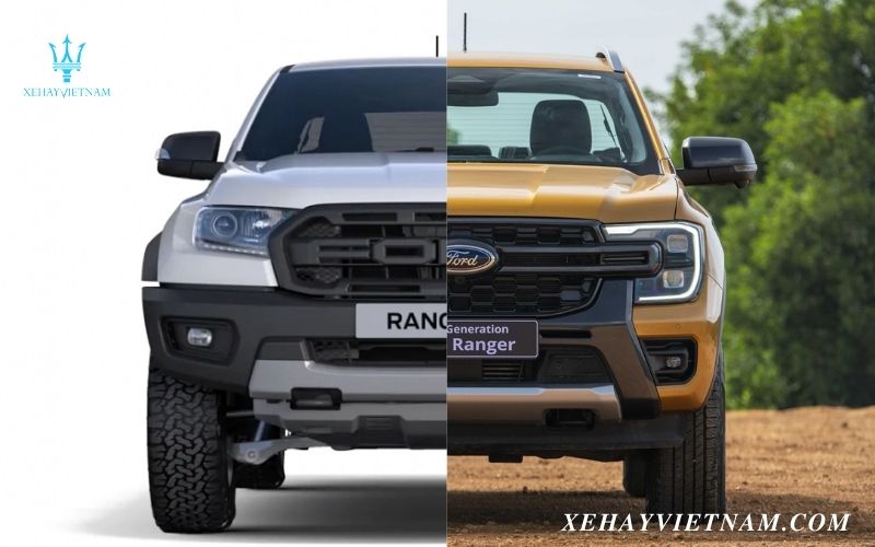 So sánh Raptor và Ford Wildtrak - thiết kế đầu xe
