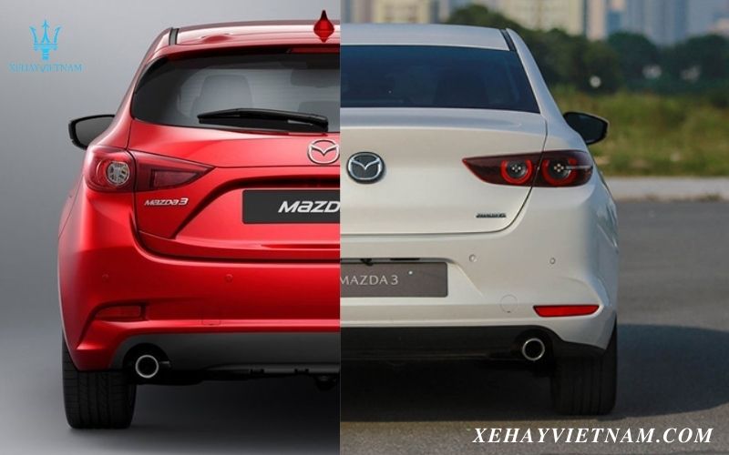 So sánh các phiên bản Mazda 3 - Thiết kế đuôi xe