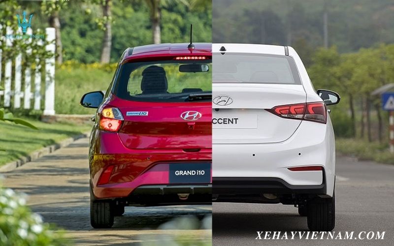 So sánh i10 và Accent - Thiết kế đuôi xe