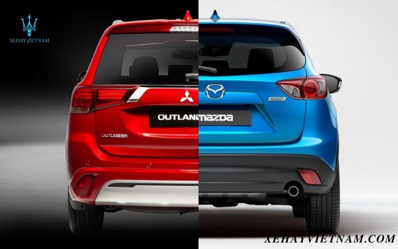 So sánh Outlander và CX5 - thiết kế đuôi xe